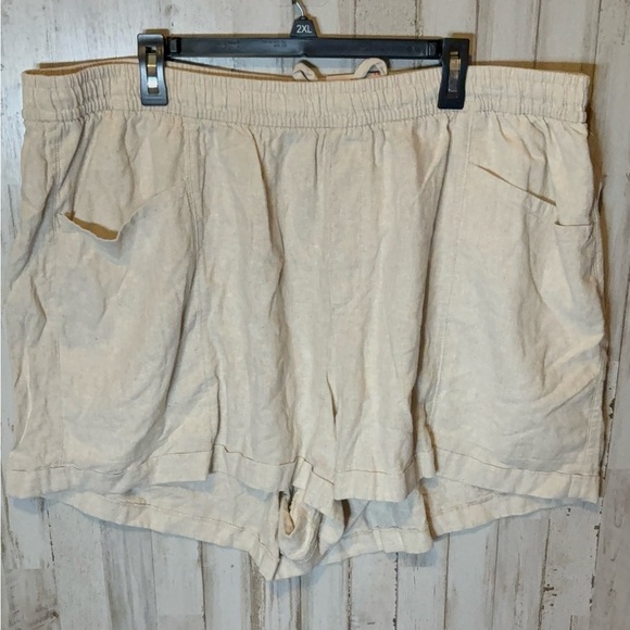 COPY - Old Navy Womens 4x Beige Linen High-Rise Pull-On Shorts NWT! - Picture 1 of 10